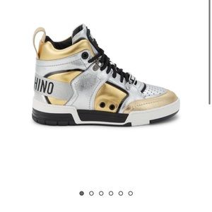 Moschino high top leather sneakers
